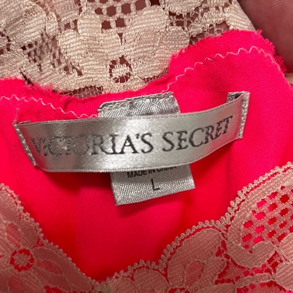 VICTORIA’S SECRET Vintage Y2K Hit Pink Lacey Slip Dress Mini Dress Size Large - Picture 5 of 12